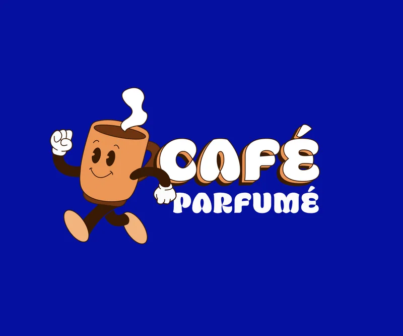 Café Parfumé — retro mascot and logo